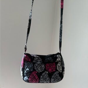 Vera Bradley Black and Pink Floral Crossbody Bag